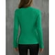 thumbnail image 1 of Suéter de punto ajustado ANGGREK para mujer color Puro con Cuello en V, 1 of 7