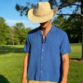 thumbnail image 3 of Ticikt Western Cowboy Hat Wide Brim Shapeable Panama Straw Hat Summer Beach Sun Hat Outdoor Travel Cap with Chin Strap,Color:Beige, 3 of 4