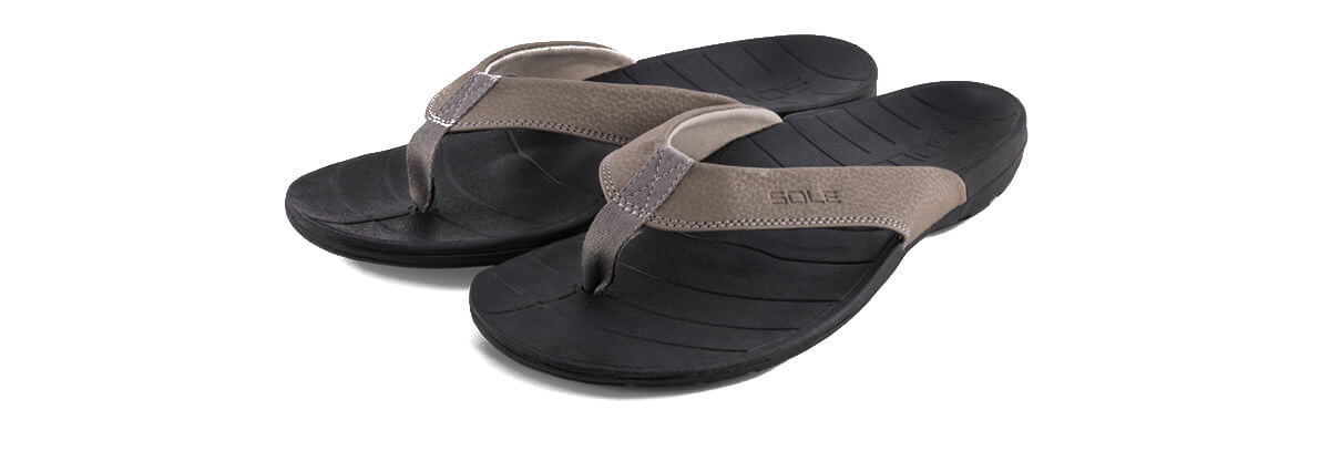 Sole Men's Baja Orthotic Flip Sandal Black 12 Medium 