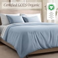 thumbnail image 4 of Bare Home Organic Cotton Duvet Cover Set - 400 Thread Count - Sateen Weave - Twin/Twin XL, Dusty Blue, 2-Pieces, 4 of 10