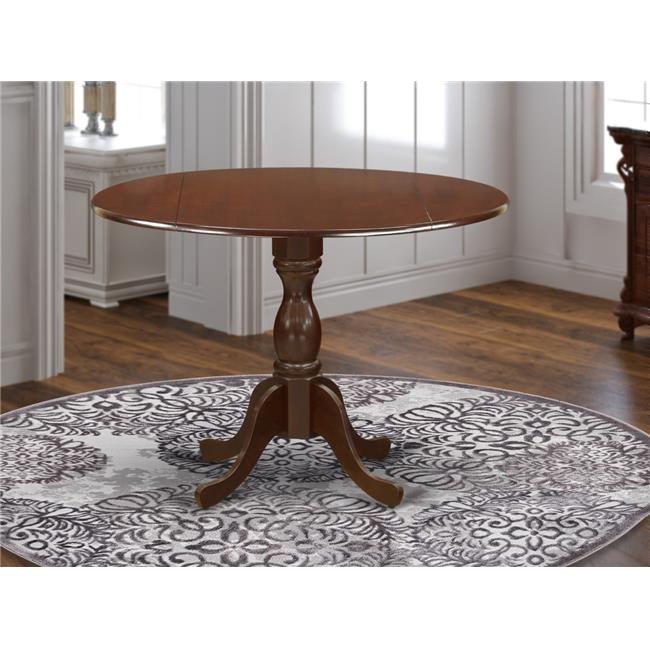 Dublin Round Table with Mahogany Drops Leave Table Top Surface & Asian
