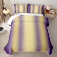 thumbnail image 2 of Erosebridal Vintage Gradient Quilt Full for Girls, Yellow Violet Stripe Print Full Bedspread Sets, 3 Pieces, 2 of 7
