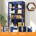 thumbnail image 5 of Craftian 70.8"H Metal Display Storage Cabinet with LED Lights & Glass Doors, Navy Blue, 5 of 8