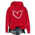 thumbnail image 6 of Avrnliq Valentines Day Sweatshirt for Women, Cute Red Heart & Bow Print Hoodie, Romantic Always & Forever Gift for Her,Size 2XL, 6 of 9