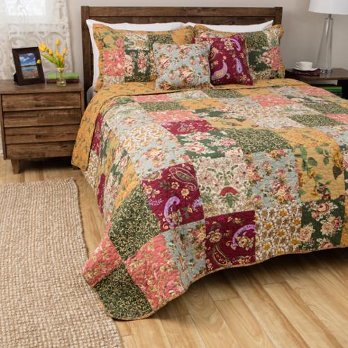 Greenland Home Fashions Greenland Home Antique Chic 5piece Oversized Reversible Cotton Quilt