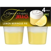 Jell-O Temptations Lemon Meringue Pie Pudding Cups Snack, 4 Ct Cups