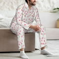 thumbnail image 7 of Sikiie Tulips Flowers Mens Pajama Set, Soft Warm Long Sleeve Sleepwear, Cozy Button-Down Pjs for Men-XX-Large, 7 of 7