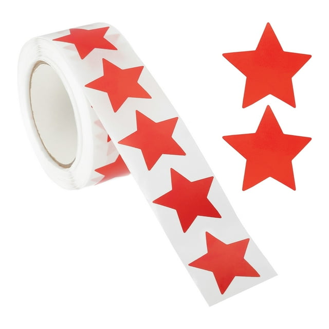 Uxcell Etiquetas de estrella de 1" 500 piezas para suministros de maestros en rojo
