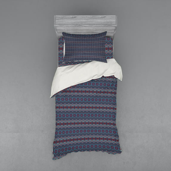 Ambesonne Ethnic Bedding Set 3 Pcs, Classic Tribal Motifs, Twin XL, Multicolor