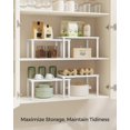 thumbnail image 3 of Cabinet Organizer Shelf, Set of 2 Kitchen Counter Shelves, Kitchen Storage, Spice Rack, Stackable, Expandable, Metal and Engineered Wood, Ink Black and Heather Greige UKCS020X02, 3 of 13