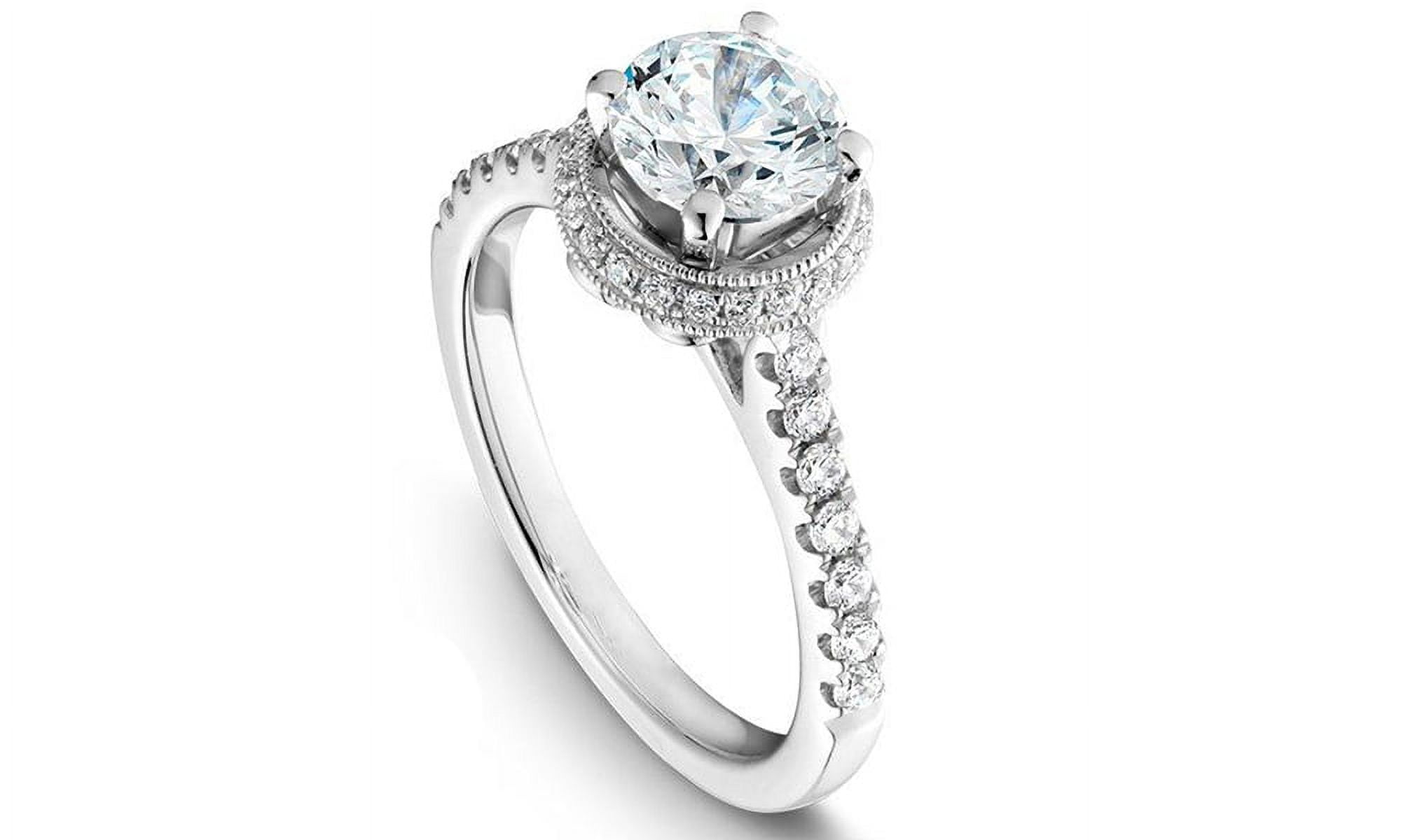 JeenMata Round Cut Lab Grown Diamond Halo Bridal Set in 10k White Gold