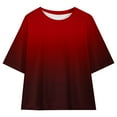 thumbnail image 5 of HaiMao Girls Summer Clothes , Tie-dyed Crewneck Oversized Slouchy T-Shirt Top + Biker Shorts 2Pcs Summer Outfits Wine 14 Years, 5 of 9