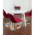 thumbnail image 2 of Roundhill Furniture Aufurr Contemporary 5-Piece Dining Set, White Round Dining Table with 4 Chairs, Red, 2 of 7