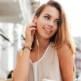 thumbnail image 2 of BANDOVA Slim Genuine Leather Band Compatible with Apple Watch, Women's Thin Replacement Strap, Brown with Rose Gold, 38/40/41mm, 2 of 7