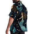 thumbnail image 3 of Mermaid Men's Poplin Shirt, Casual Short Sleeve Printed Button Down Summer Beach Unisex Shirts, 3 of 6