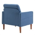 thumbnail image 5 of Linen Upholstered Accent Chair, Modern Armchair with Solid Wood Legs, Comfy Reading Arm Chair Single Sofa Chair with Solid Wood Frame for Living Room, Bedroom and Office, Navy Blue, 5 of 7