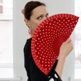 thumbnail image 6 of Byfri Red Spanish Double-Sided Dot Folding Hand Fan Vintage Style for Dance Photo Prop 9.06inch, 6 of 7