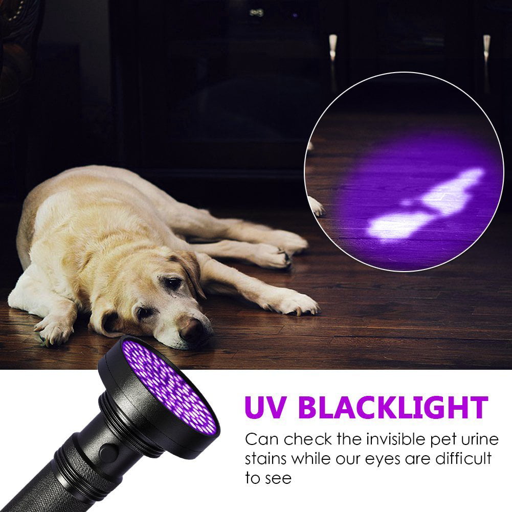 YYHSND UV Flashlight 100LED395 Nano UV Detector Light for Dog Urine and Cat Urine Pet Stains Bugs Scorpion Mechanical Leak Check Flashlight 