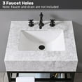 thumbnail image 6 of GGISHA24"x 21"Freestanding Bathroom Vanity with Sink,Carrara Marble,Black Frame,Tempered Glass Shelf, 6 of 8