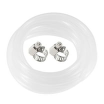 Uxcell 6mm(1/4") ID 9mm OD 10ft Silicone Tubing Silicone Rubber Tube Air Hose Water Pipe Clear with Clamps