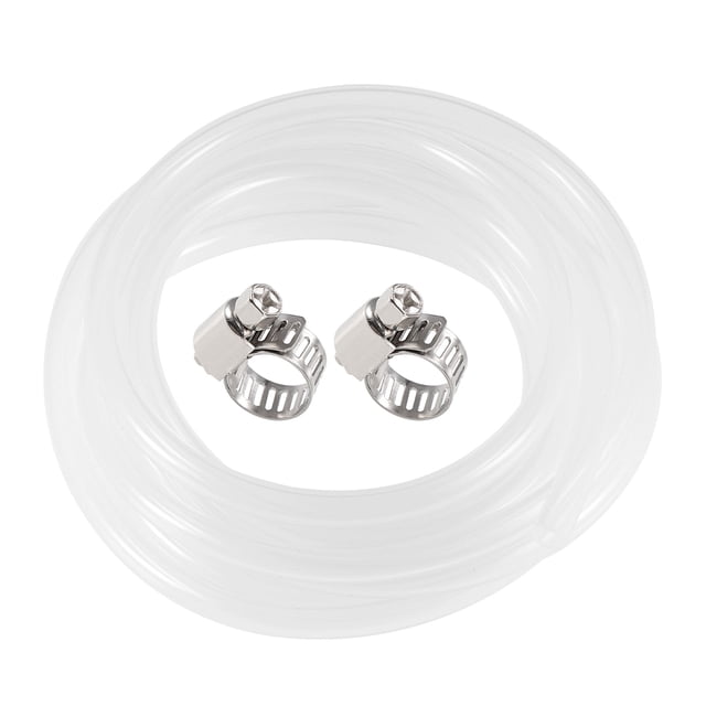 Tubería de silicona Uxcell, tubo de goma de silicona, manguera de aire, tuberías de agua con abrazaderas 6mm(1/4") ID 9mm OD