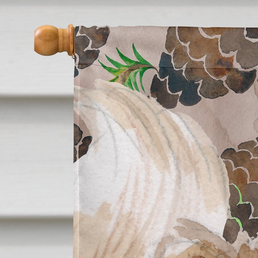 Pomeranian Pine Cones House Flag