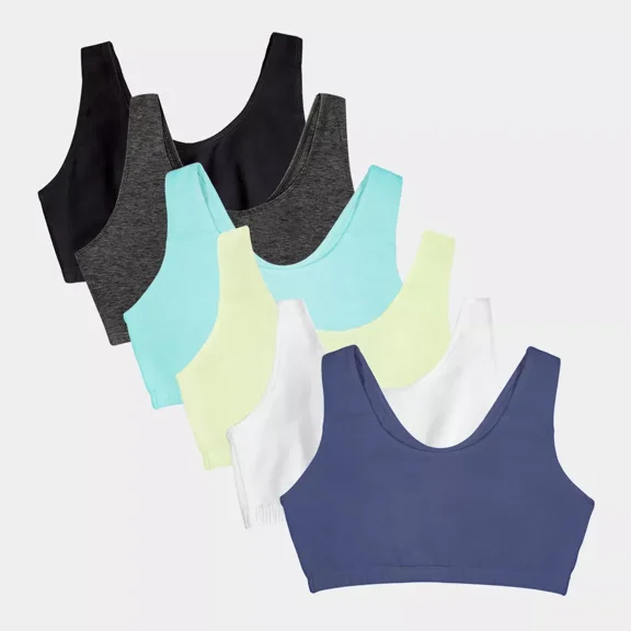 Fruit of the Loom Women's Tank Style Cotton Sports Bra 6-Pack, Size 34