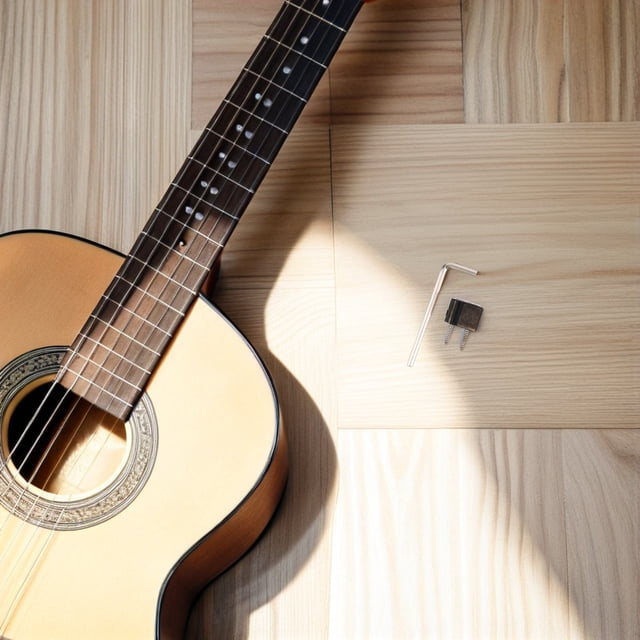 OULII 1Jgo Hardware De Tuerca De Metálica Para Cuerdas En Bajo Sin Color Negro
