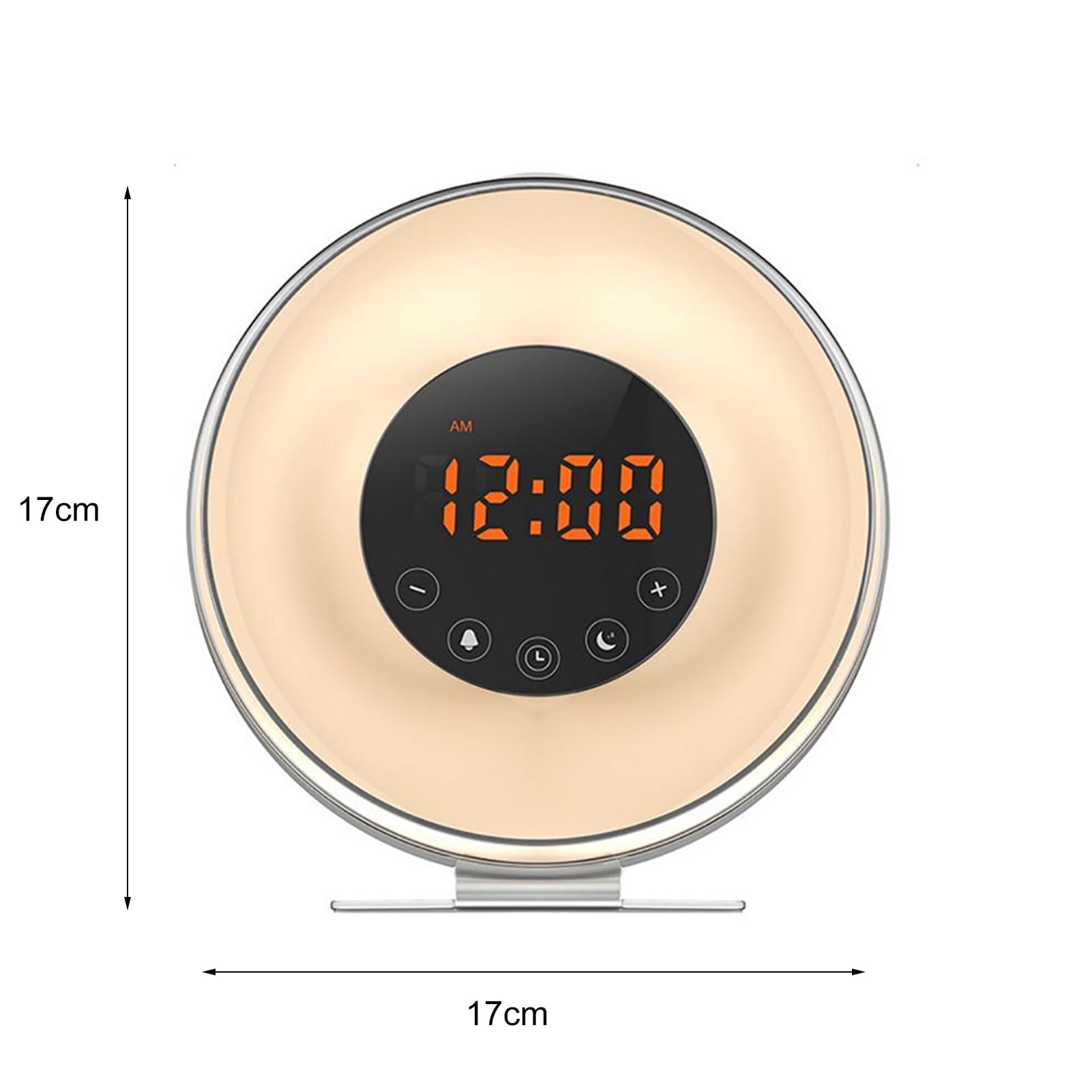 Farfi Sunrise Alarm Clock Wake Up Light Digital FM Radio Nature Sound Touch Control (White,US Plug)