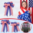 thumbnail image 6 of Kumdkd 4th of July Patriotic Ribbon Bow with Flag & Stars – All-Weather Wired Edge Decoration for Wreaths, Door Decor, Blue Stars Bunting Independence Day Party Holiday Backdrops Decorations, 6 of 7