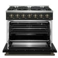 thumbnail image 3 of Forno Galiano 36-inch Freestanding Gas Range in Black with Antique Brass Design, 6 Burners, 83,000 BTU, 5.36 cu.ft. Convection Oven, 3 of 5