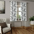 thumbnail image 2 of Ambesonne Feather Grommet Curtain, Grunge Geometric Gothic, 50" x 54", Pale Grey Black White, 2 of 6