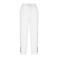 thumbnail image 4 of Leesechin Womens Wide Leg Linen Pants High Waisted Drawstring 100% Linen Flowy Crop Trousers with Pockets, 4 of 6