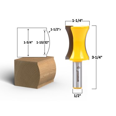 Yonico Horizontal Crown 1-1/2 in. Radius 1/4 in. Shank Carbide Tipped Yonico Horizontal Crown 1-1/2 in. Radius 1/4 in. Shank Carbide Tipped
