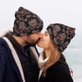 thumbnail image 5 of Lsque Retro Floral Pattern Knitted Beanie, Unisex Winter Hat, Knit Hat Winter Beanies Thick Fisherman Beanies Cuffed Plain Skull Caps, 5 of 6
