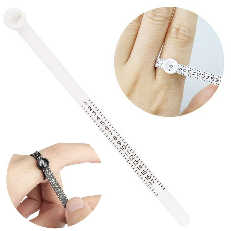 Fairnull Standardized Ring Ruler High Precision Plastic Labor-saving Ring  Sizer with Magnifier for Indoor 