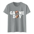 thumbnail image 5 of TSADFHJI Chandail en Molleton Col Rond Femme TP T-Shirt à Manches Courtes Imprimé Lettre Rugby TG Gris Clair, 5 of 5