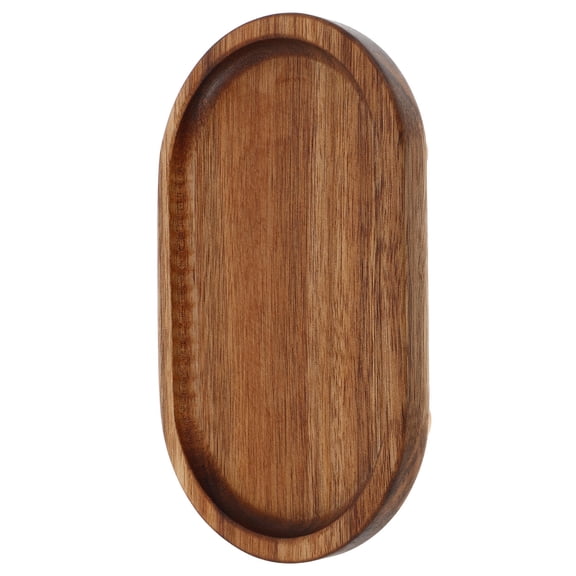 GOOHOCHY Small Wooden Riser Decorative Wood Trays Oval Pedestal Stand Trays Entry Table Riser Tray for Kitchen Counter Entry Table Decors