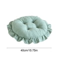 thumbnail image 3 of Boho Cotton Round Chair Cushions for Dining Chairs, Farmhouse Rustic Ruffled Chair Pads, Soft Comfortable Seat Stool Cushions for Kitchen Chairs Home Decor (Green,Diameter 15.8"), 3 of 6