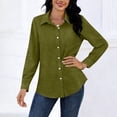 thumbnail image 4 of Mutghys Button Down Shirts for Women Solid Color Lapel Neck Long Sleeve Polyester T Shirts Relaxed Breathable Lightweight Dailywear Outdoor Shopping Vacation Casual Tops, 4 of 5