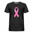thumbnail image 3 of Mens Shirts Breast Cancer Awareness Short Sleeve Blouses Print Round Neck Casual Shirts Black M T-shirts for Men, 3 of 4