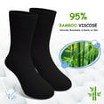 thumbnail image 3 of PUTUO Kids Bamboo Viscose Socks, Soft Breathable Seamless Crew Socks for Boys Girls, Sensory Friendly Design for Kids Ages 2–12, Black, 5 Pairs, 3 of 6