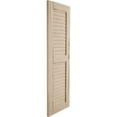 thumbnail image 4 of Ekena Millwork 12"W x 40"H Rustic Two Equal Louver Riverwood Faux Wood Shutters (Per Pair), Primed Tan, 4 of 12