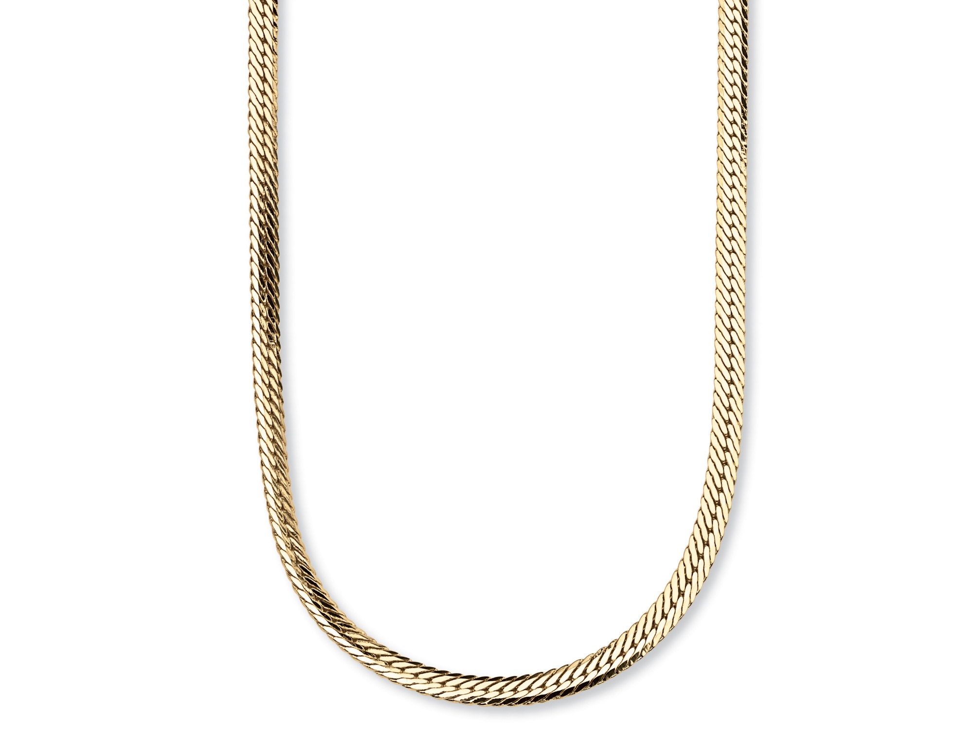 Herringbone Chain Necklace in Yellow Goldtone 20" (4.5mm)