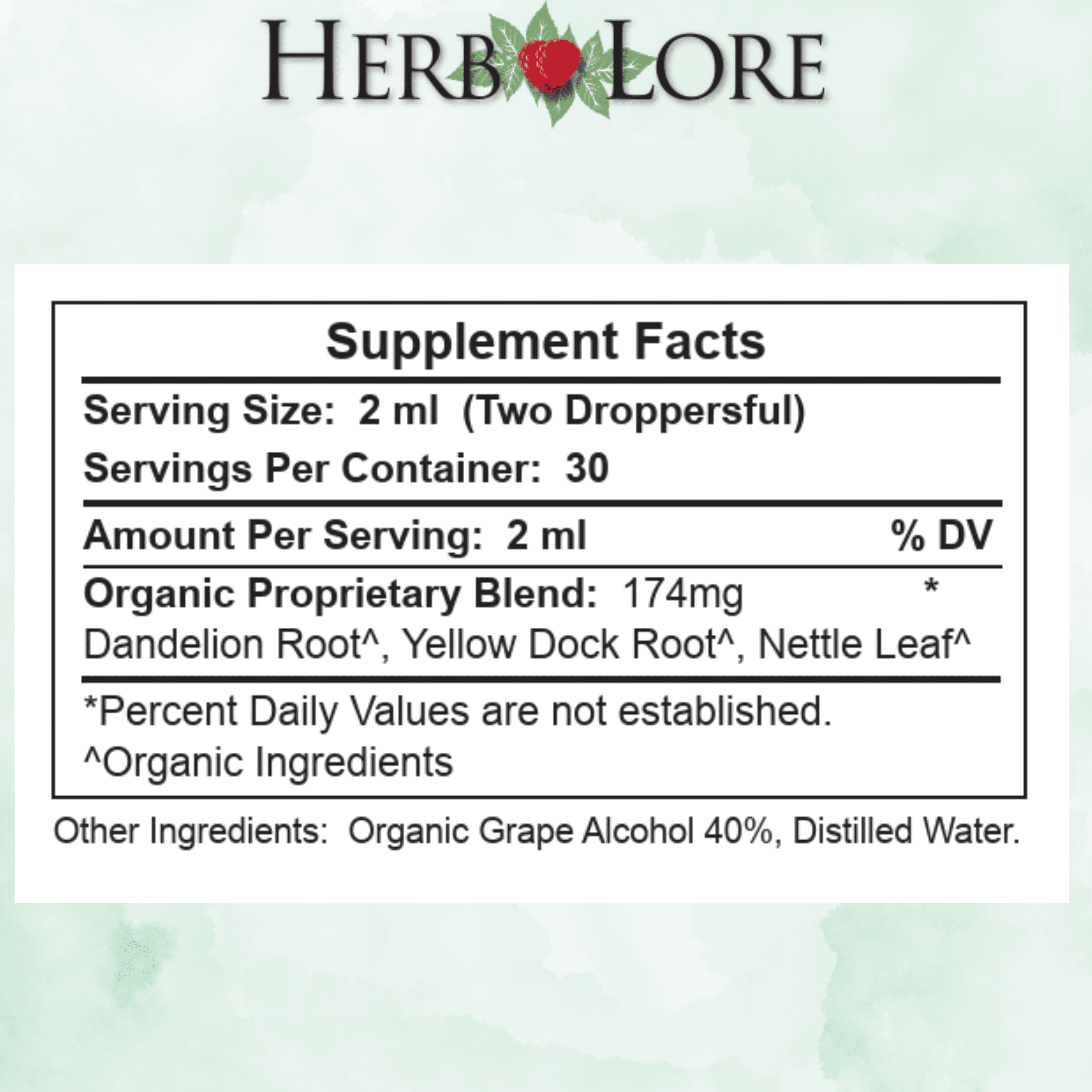 Herb Lore Organic Iron Tonic Tincture – Liquid Iron Drops for Women and Men – Non Constipating, Easy on Stomach, Plant Based, Vegan & Alcohol Based (2 fl oz)