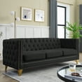 thumbnail image 4 of Black 3 - Section Velvet Sofa with Foam Filling / Soft and Comfortable for All - Day Use, 4 of 6