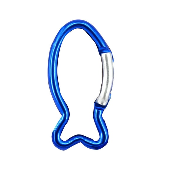 TechWave Fish Shape Climbing Buckle Metal Locking Spring Hook Carabiner Clip For Camping Fishing Hiking Traveling Blue Aluminum Climbing Aerial Stand Rig Aerial Stand Outdoor Tall 2 Man Ice Shanty 13