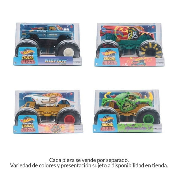 Coche a escala Hot Wheels Munster Truck Varios Modelos 1 Pieza