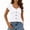 White, variant on Women's Casual Solid Short Sleeve T-Shirt Scoop Neck Blouse Buttons Decor Loose Casual Tee Lightweight Basic Top for Daily Wear Vacation Streetwear