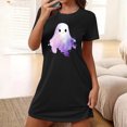thumbnail image 1 of Camisón corto de talla grande para mujer, camisón de manga corta con estampado de pecho a la moda, camisón para mujer, 1 of 5